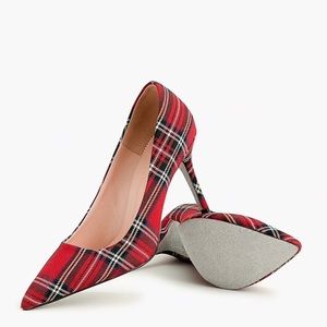 NWT J. Crew Elsie Pumps in Plaid with Glitter Sole
